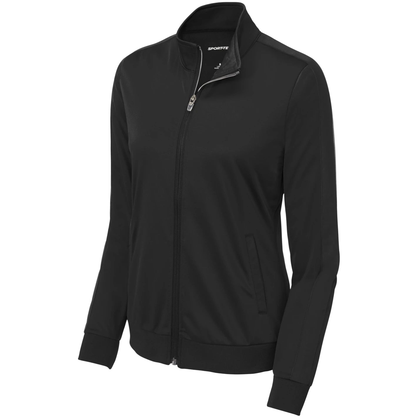 Ladies Tricot Sleeve Stripe Track Jacket.