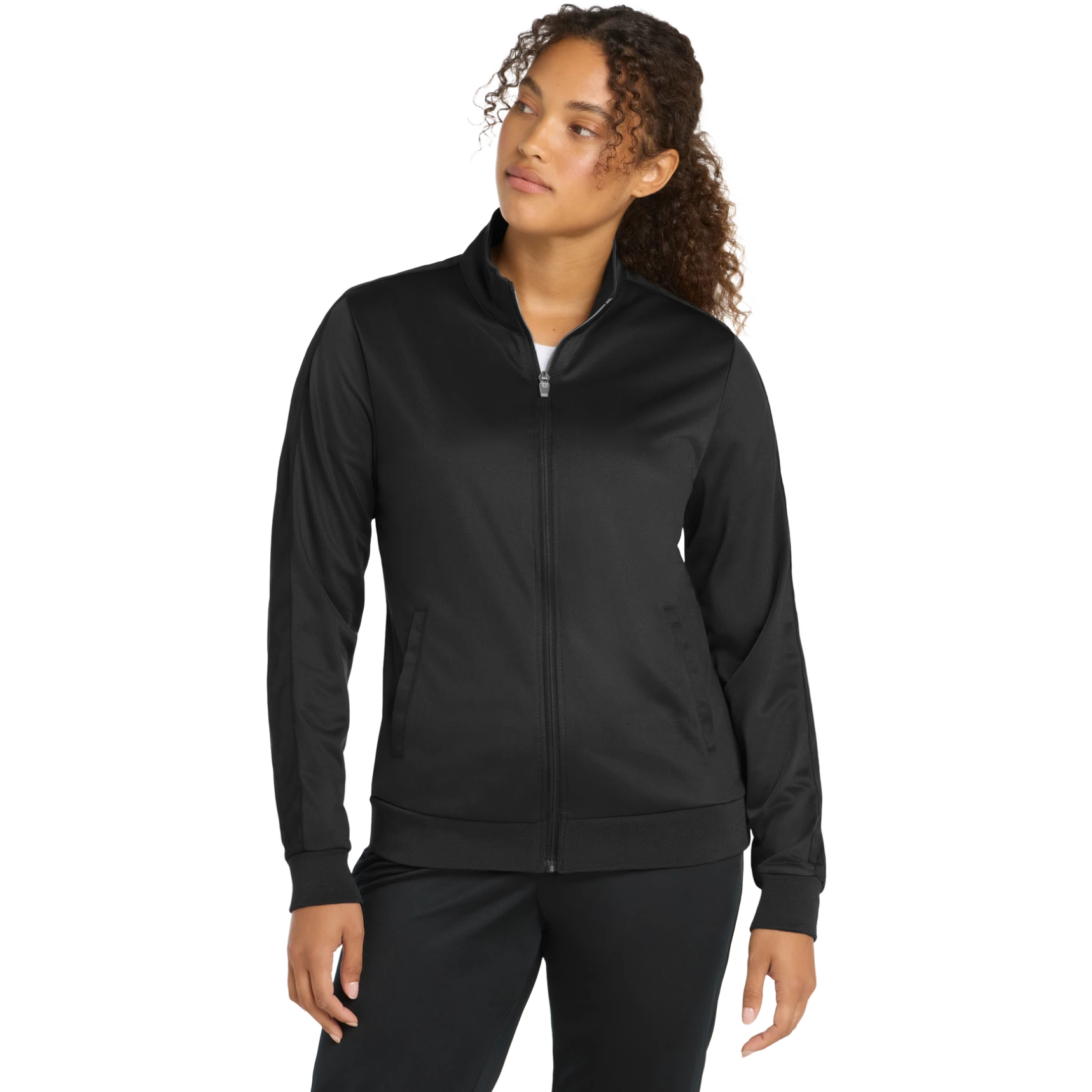 Ladies Tricot Sleeve Stripe Track Jacket.